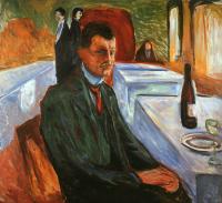 Munch, Edvard - Self-Portrait with a Wine Bottle